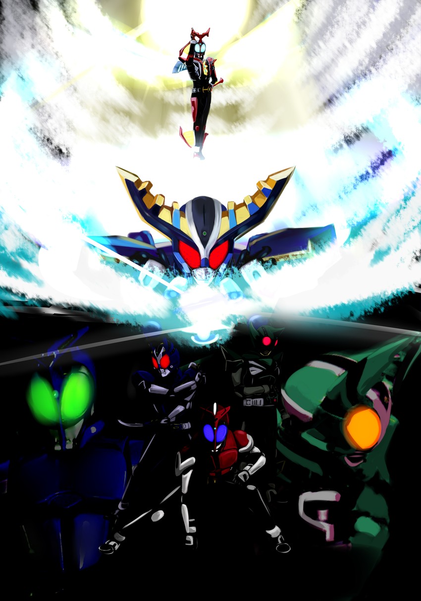 kamen rider kabuto, kamen rider kick hopper, and kamen rider gatack (kamen rider and 1 more) drawn by vancat