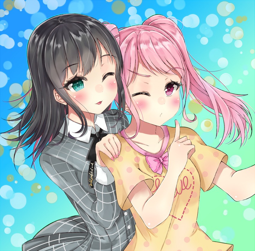 maruyama aya and maeshima ami (bang dream!) drawn by neku_(sky_hologram)