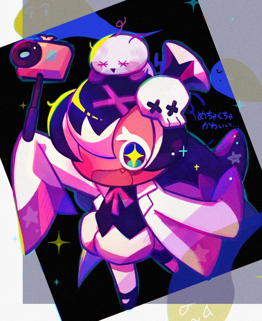 black garlic cookie and wishy stuffington (cookie run and 1 more) drawn by akibevillage