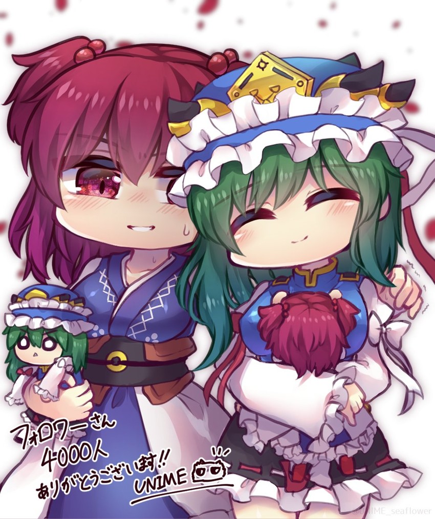 shiki eiki and onozuka komachi (touhou) drawn by unime_seaflower