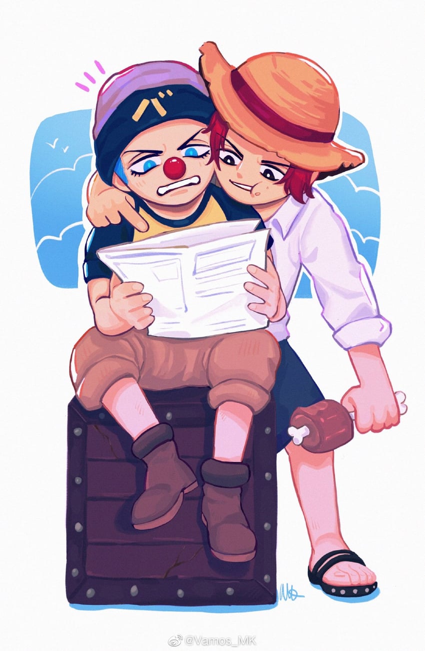 shanks and buggy the clown (one piece) drawn by vamos_mk