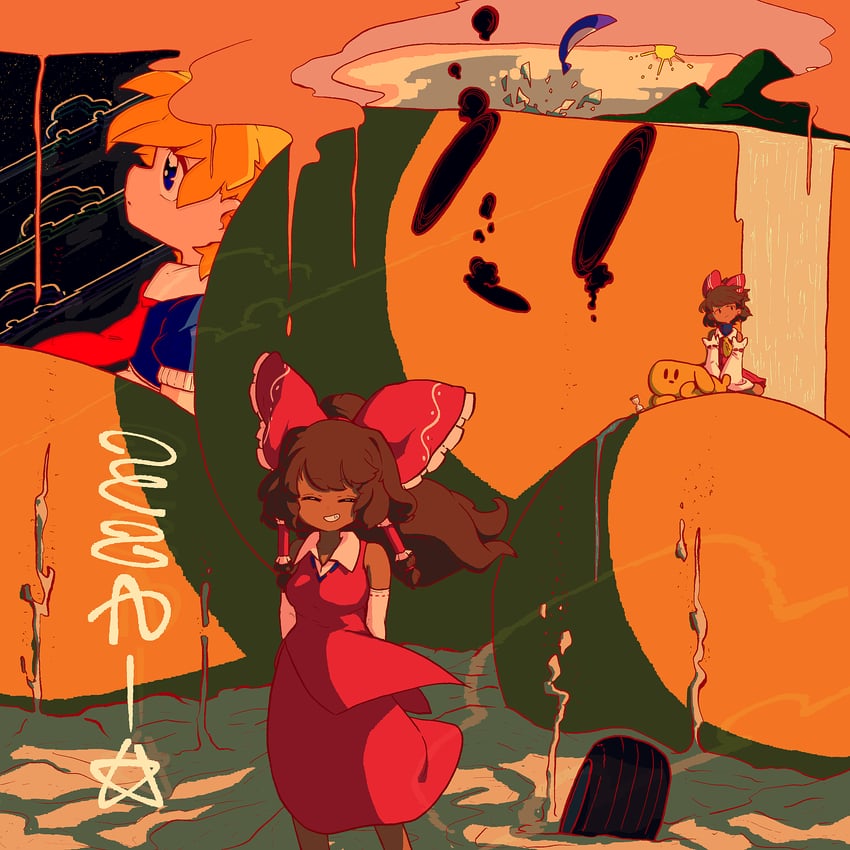 hakurei reimu, agucala, and michael (touhou and 1 more) drawn by muimui_(4242564muimui)