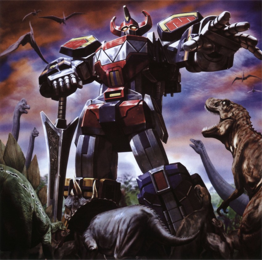daizyuzin and dino megazord (super sentai and 3 more) drawn by morishita_naochika