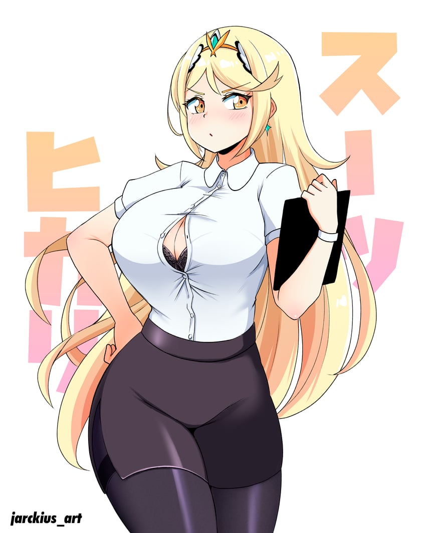 mythra (xenoblade chronicles and 1 more) drawn by jarckius