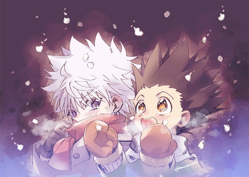 killua zoldyck and gon freecss (hunter x hunter) drawn by mochizuki_akari