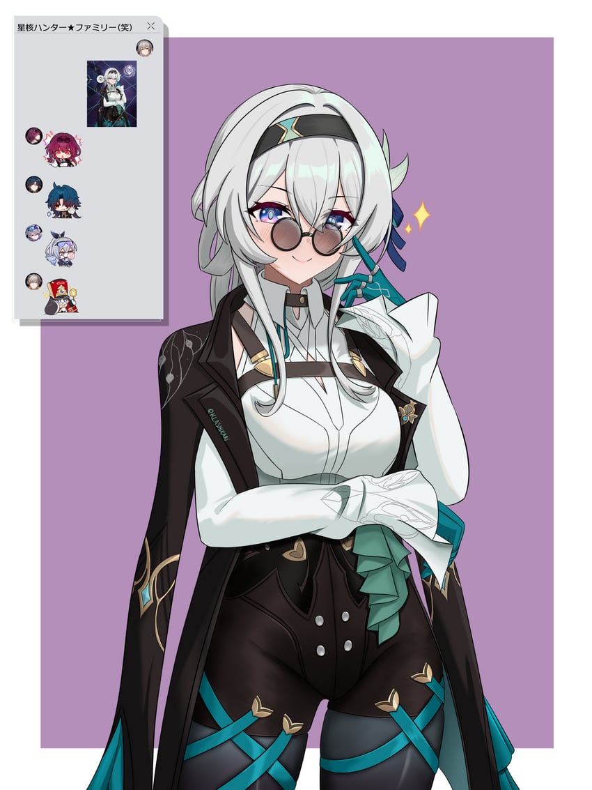 trailblazer, firefly, stelle, kafka, caelus, and 3 more (honkai and 1 more) drawn by klashikari