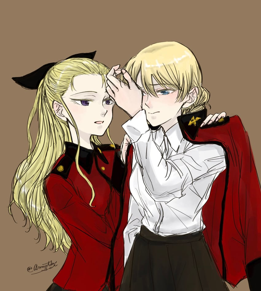 darjeeling and assam (girls und panzer) drawn by anmitsu_sd