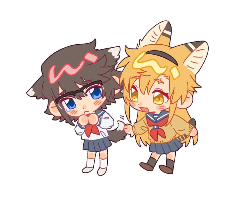 momijiyama teru and koishikawa iko (shy) drawn by jiguang_haibao