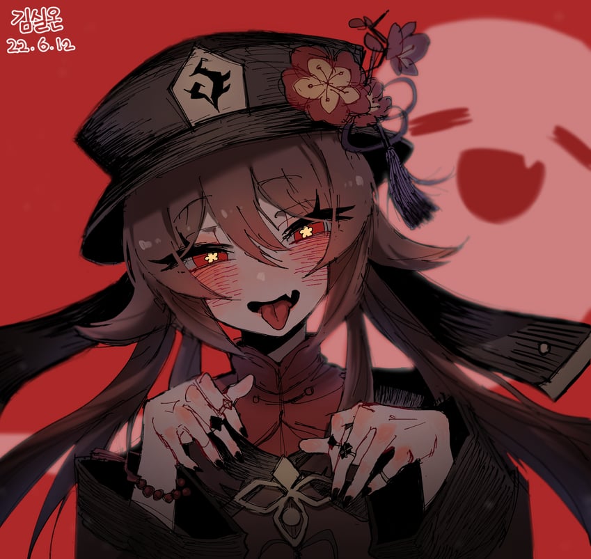 hu tao and boo tao (genshin impact) drawn by shironism