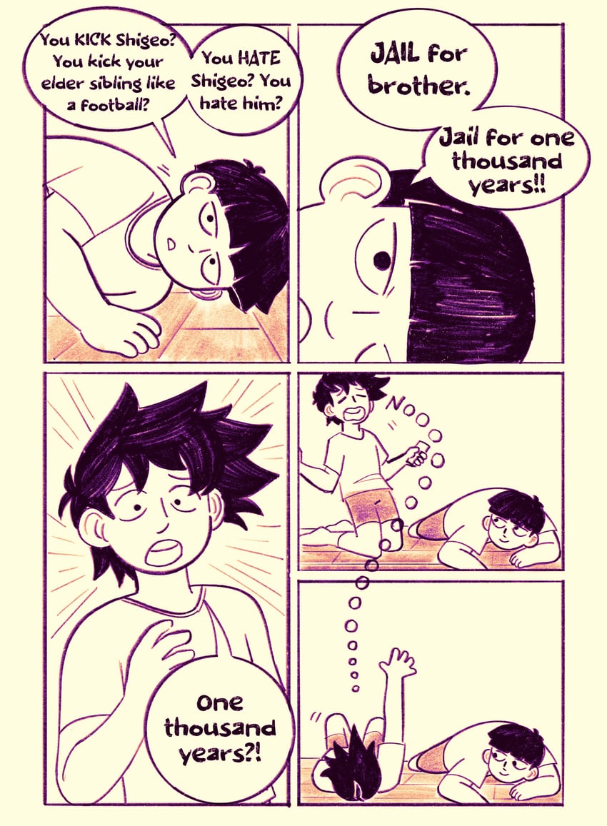 kageyama shigeo and kageyama ritsu (mob psycho 100) drawn by purblethinkin