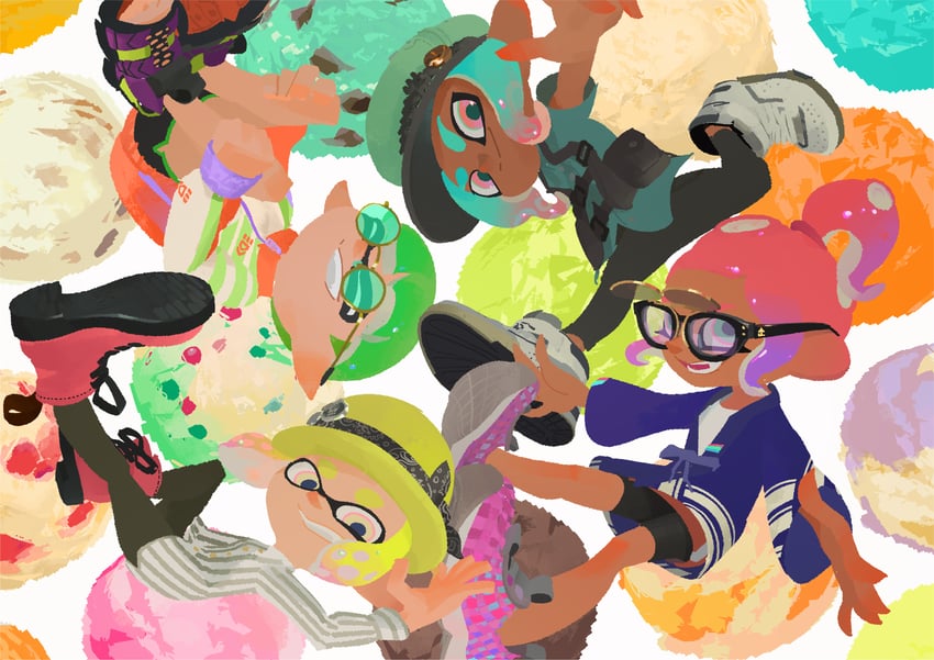 inkling player character, inkling girl, octoling player character, octoling girl, inkling boy, and 1 more (splatoon and 1 more)