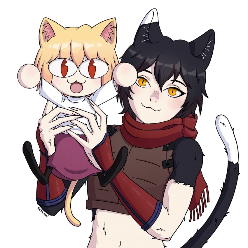 izutsumi and neco-arc (dungeon meshi and 1 more) drawn by meowmei