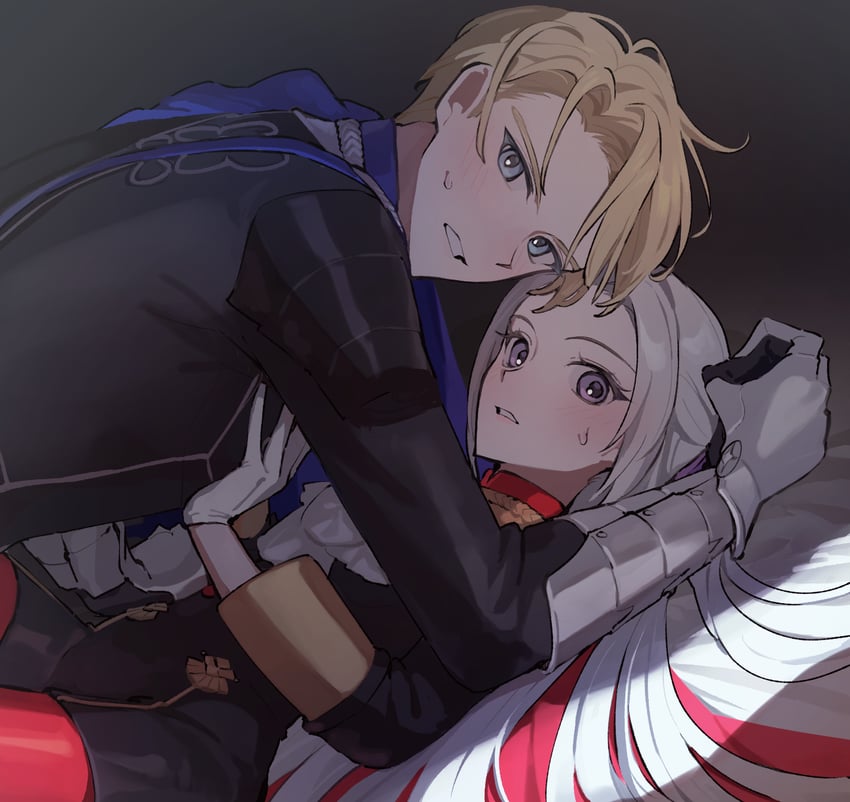 edelgard von hresvelg and dimitri alexandre blaiddyd (fire emblem and 1 more) drawn by ikaikakka