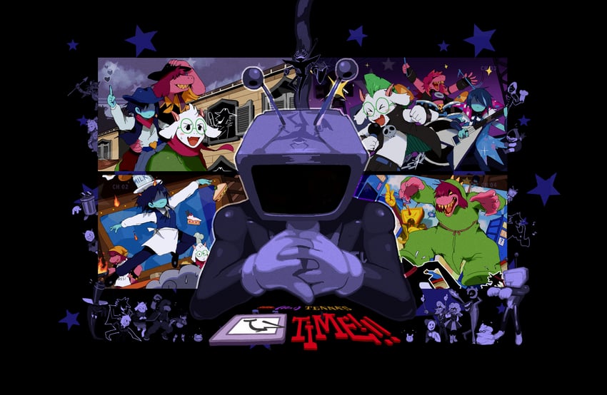 undyne, toriel, ralsei, ant tenna, spamton g. spamton, and 18 more (deltarune) drawn by bendedede