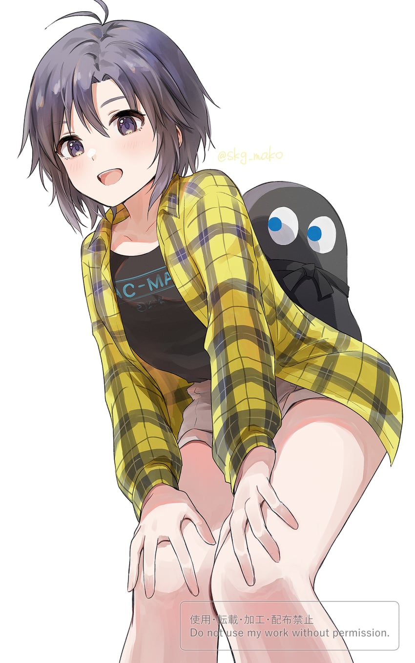 kikuchi makoto and pac-man (idolmaster and 4 more) drawn by mogskg