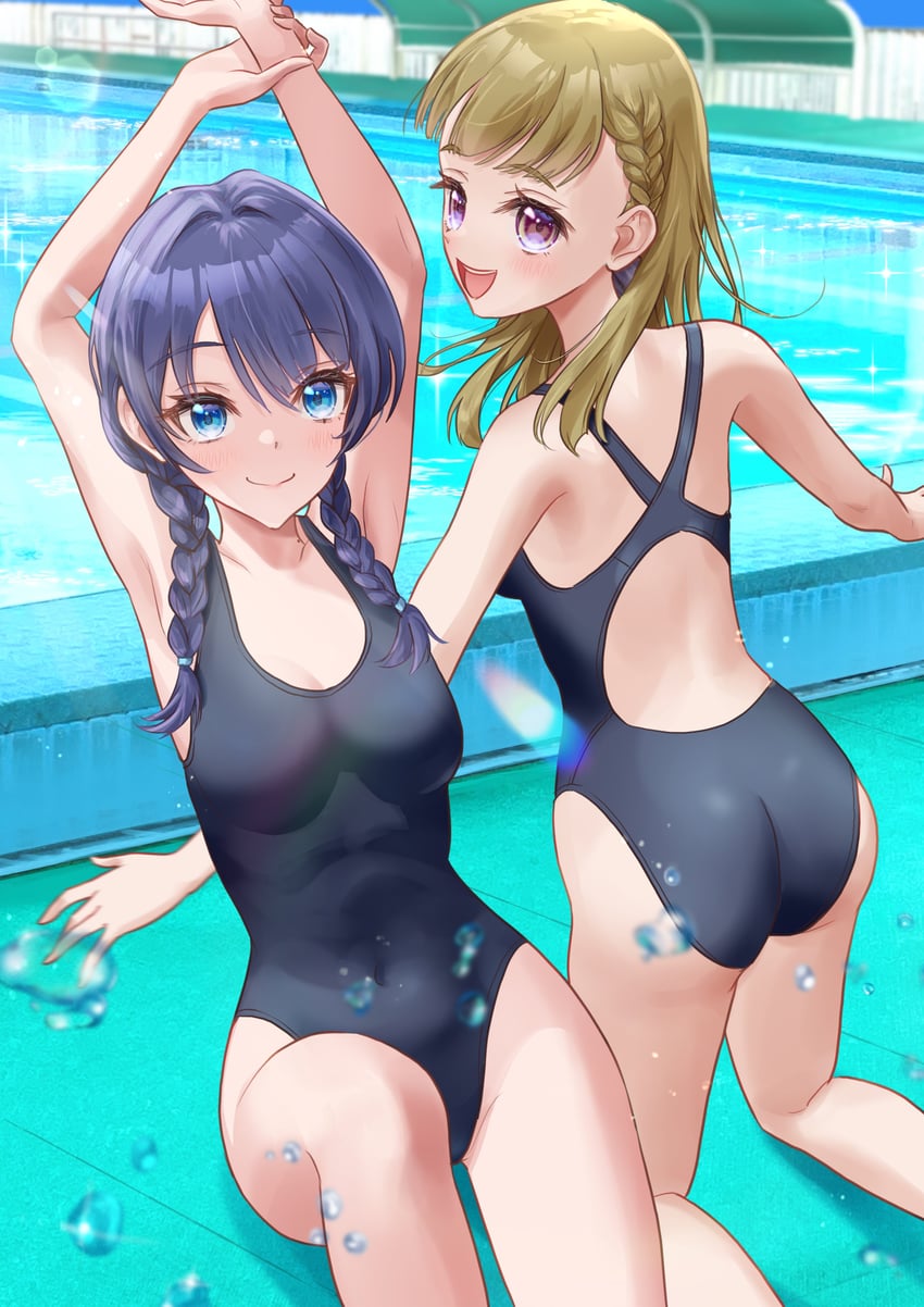 murano sayaka and kachimachi kosuzu (love live! and 1 more) drawn by kobassy