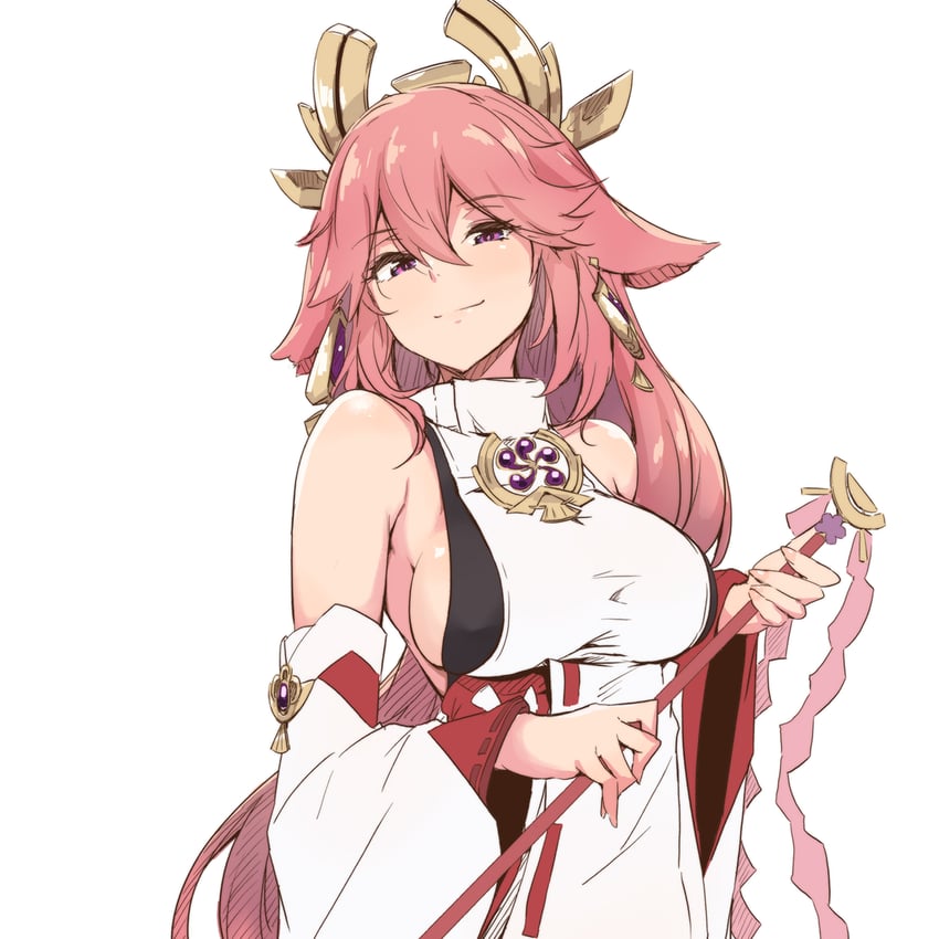 yae miko (genshin impact) drawn by tokiwa_midori_(kyokutou_funamushi)