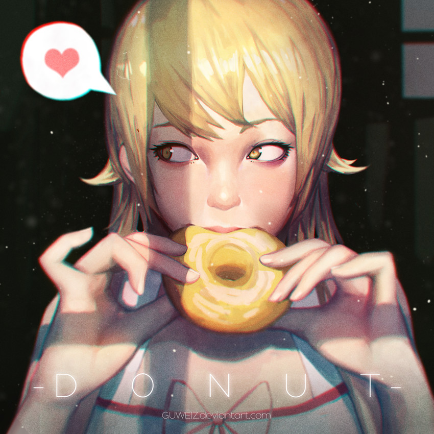oshino shinobu (monogatari and 1 more) drawn by guweiz