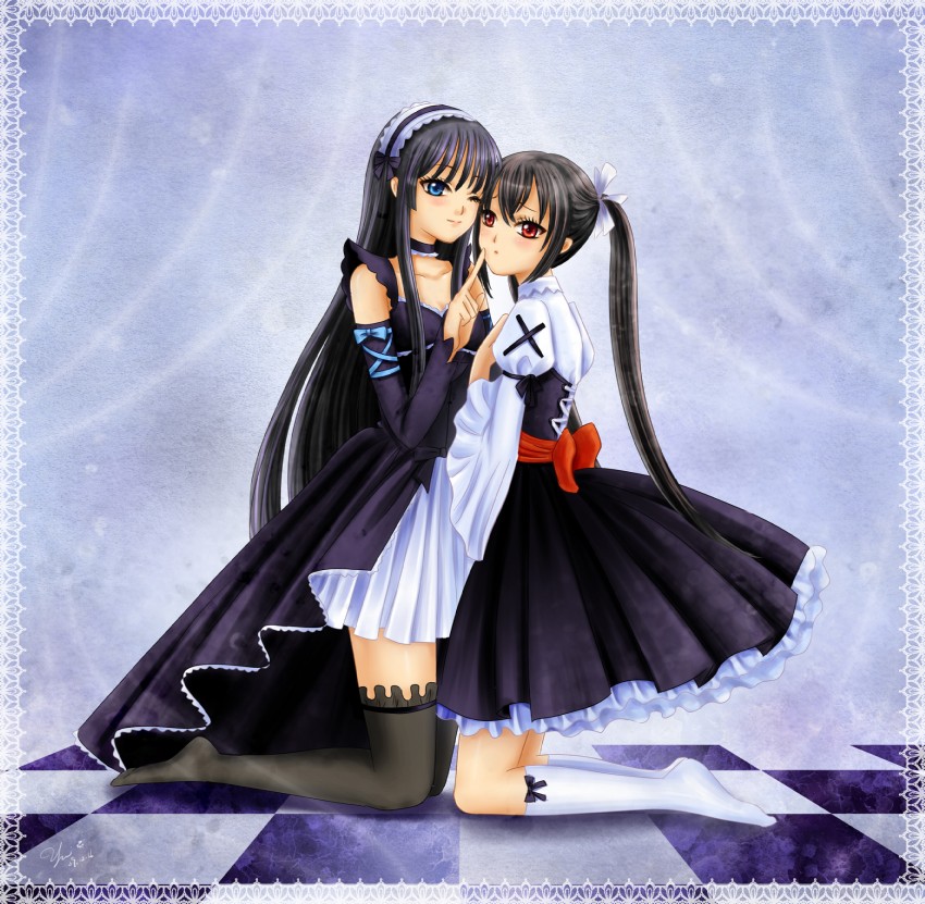 akiyama mio and nakano azusa (k-on! and 1 more) drawn by yui.4