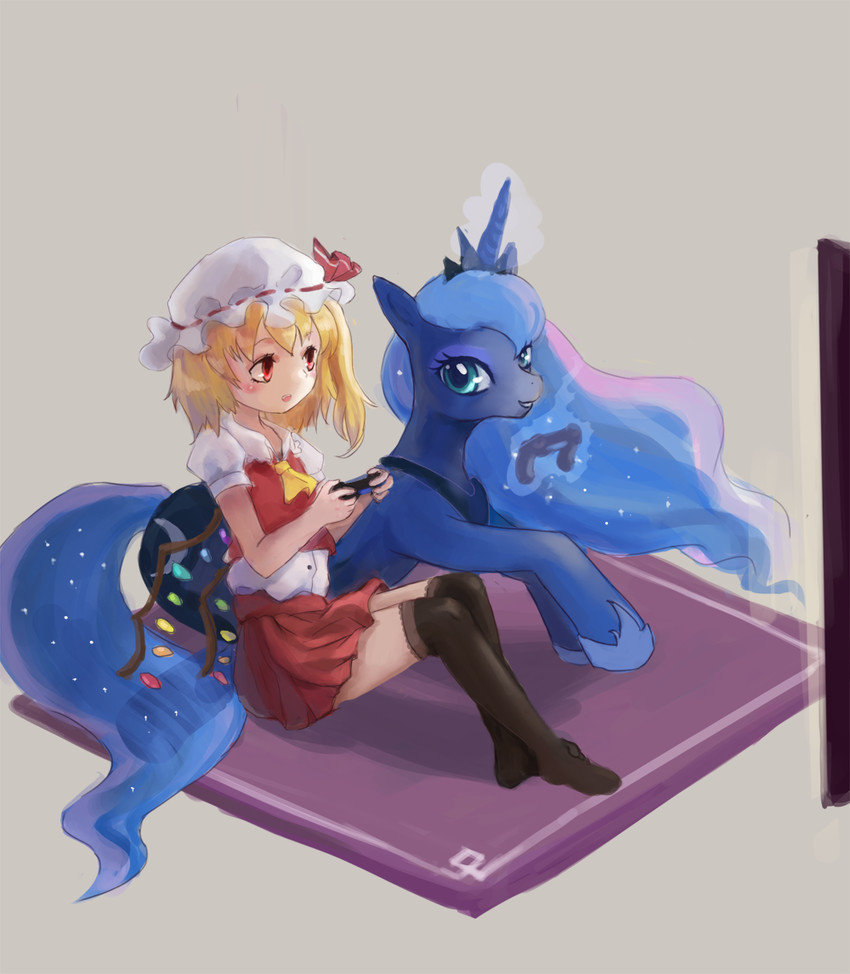 flandre scarlet and princess luna (touhou and 2 more) drawn by koung_(looofa)