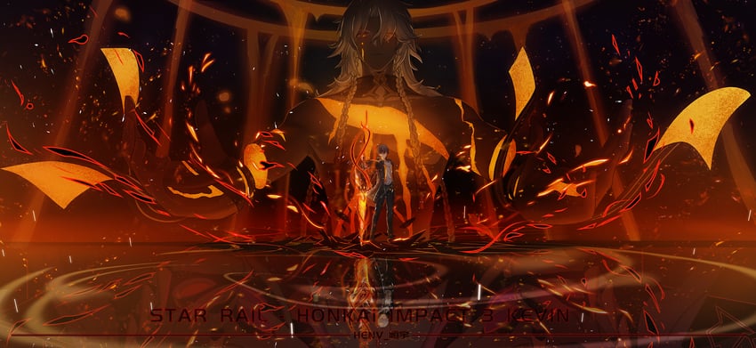 trailblazer, caelus, kevin kaslana, and nanook (honkai and 2 more) drawn by henv