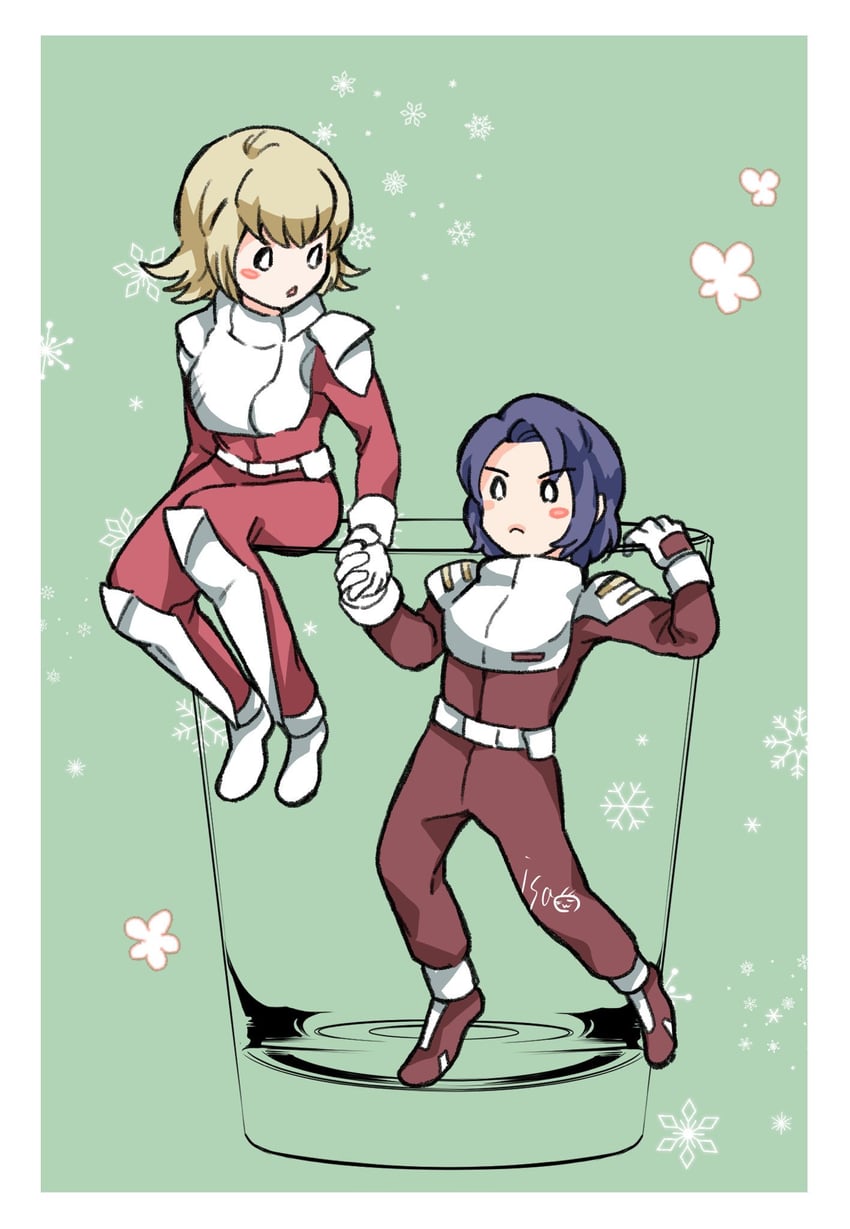 cagalli yula athha and athrun zala (gundam and 1 more) drawn by isa_(chiyo-s)