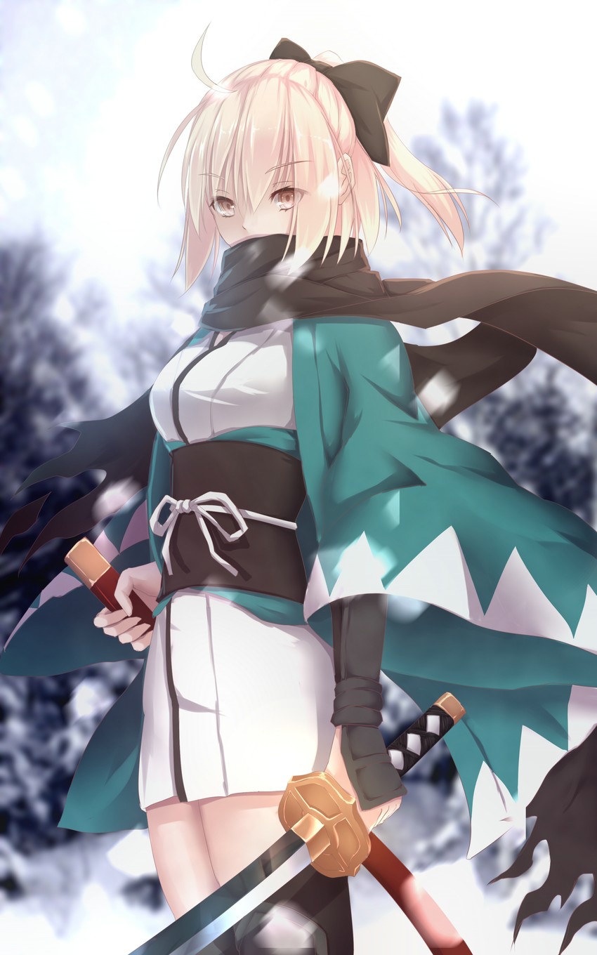 okita souji (fate and 1 more) drawn by bakanoe