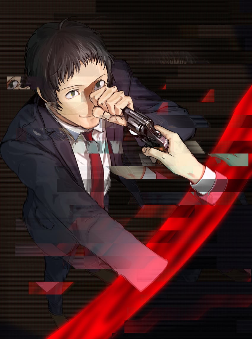 adachi tooru (persona and 1 more) drawn by morrisuit