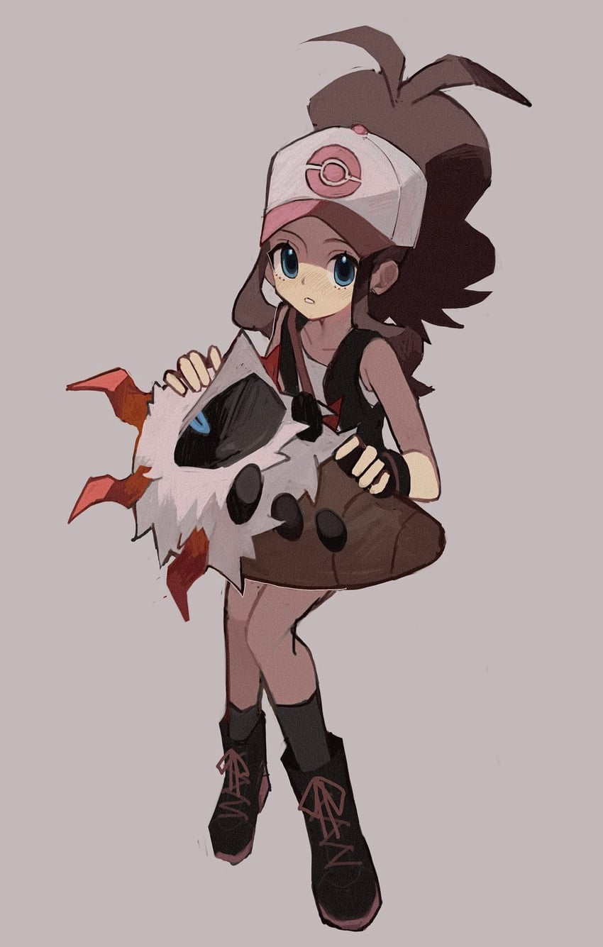 hilda and larvesta (pokemon and 1 more) drawn by 950magi618