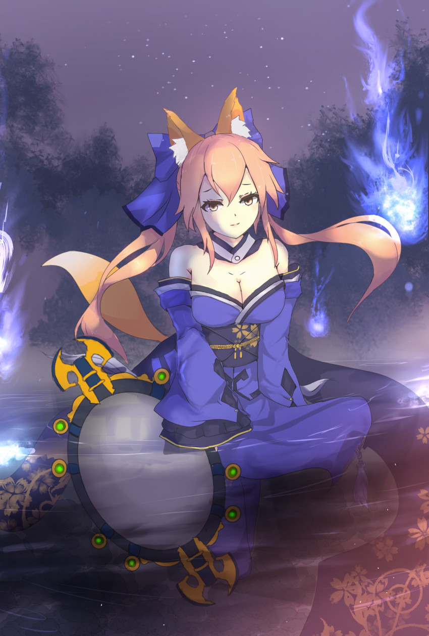 tamamo and tamamo no mae (fate and 1 more) drawn by syaha