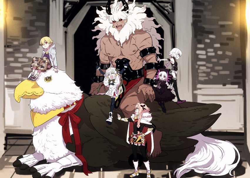 gilgamesh, astolfo, jack the ripper, jeanne d'arc alter santa lily, nursery rhyme, and 3 more (fate and 5 more) drawn by tetsu_(teppei)