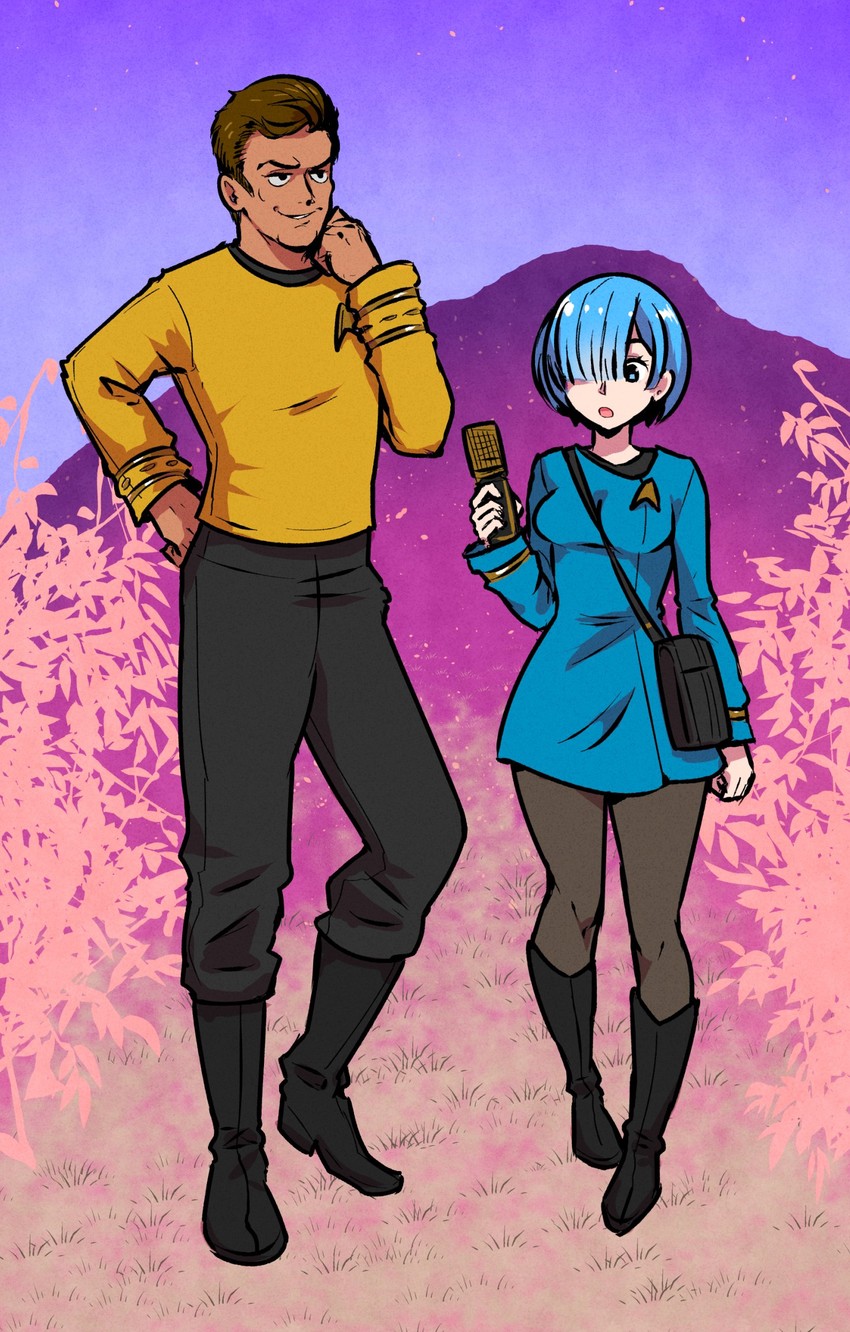 rem and james tiberius kirk (re:zero kara hajimeru isekai seikatsu and 2 more) drawn by akairiot
