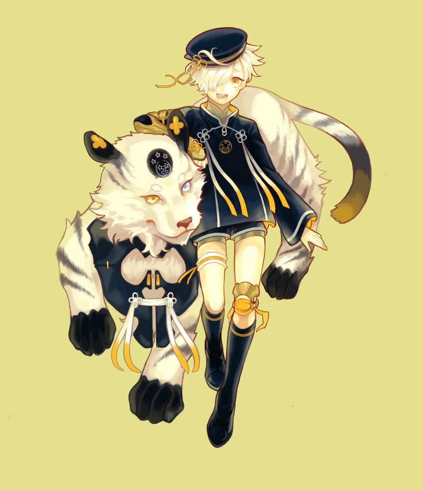 gokotai and gokotai's tigers (touken ranbu) drawn by chesunatto