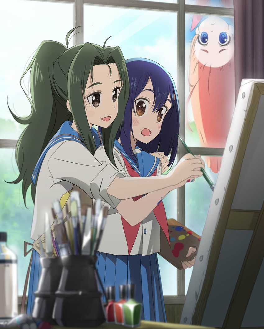 kokomine cocona, papika, and irodori iroha (flip flappers) drawn by kojima_takashi