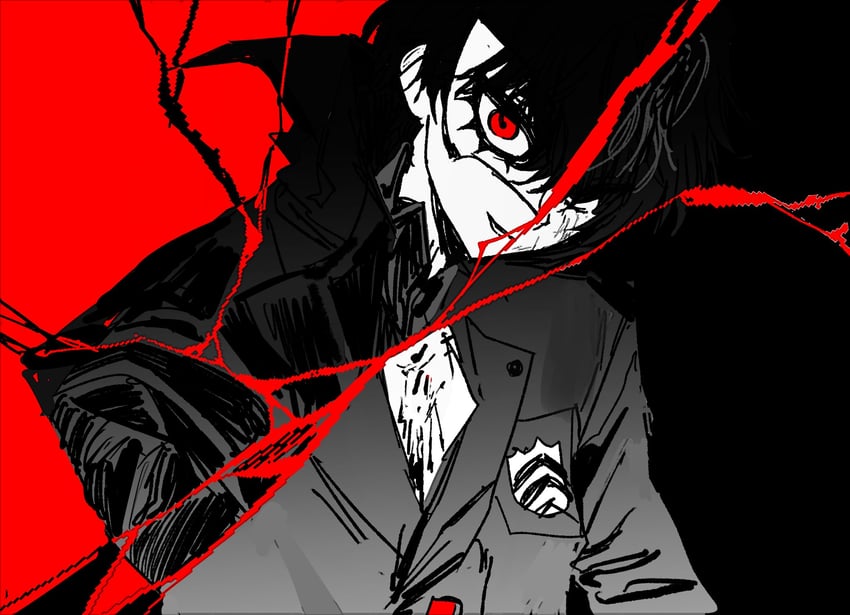 amamiya ren and joker (persona and 1 more) drawn by goguma_wagamja