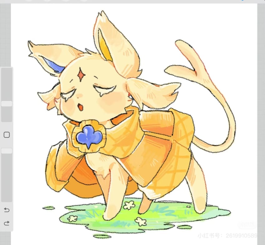 espeon and pure vanilla cookie (pokemon and 2 more) drawn by pani_5750