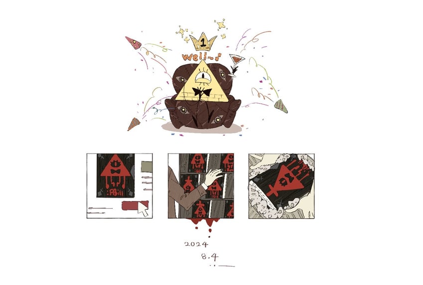 bill cipher (gravity falls and 1 more) drawn by izm_ovo