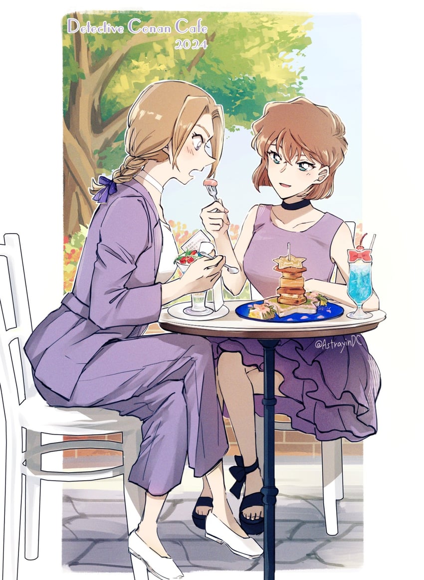 miyano shiho and naomi argento (meitantei conan and 1 more) drawn by astrayin