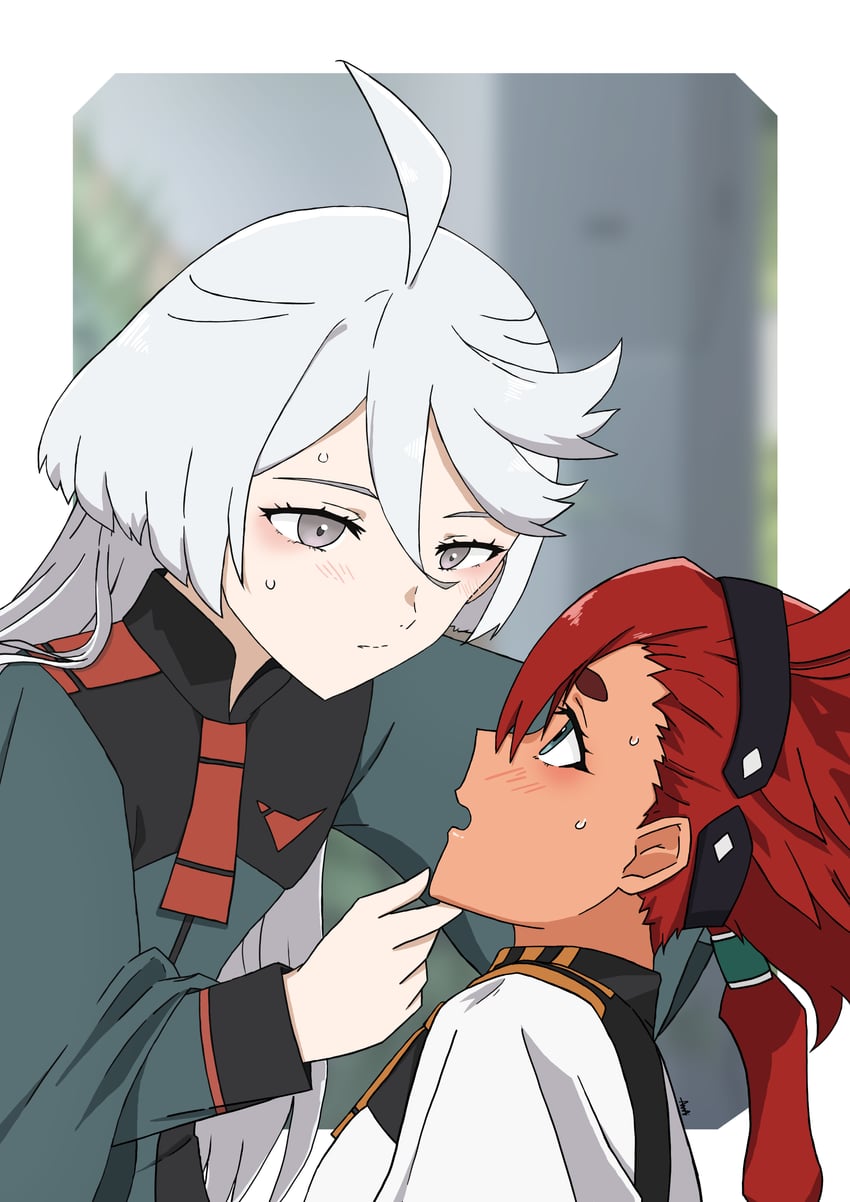 suletta mercury and miorine rembran (gundam and 1 more) drawn by aniani_ai