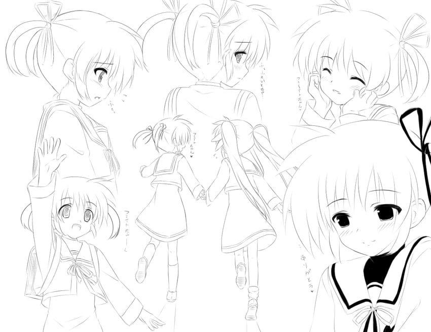 fate testarossa and takamachi nanoha (lyrical nanoha and 1 more) drawn by kerorokjy