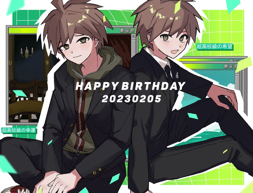 naegi makoto (danganronpa and 2 more) drawn by aemono_(lemolemo_lmn)