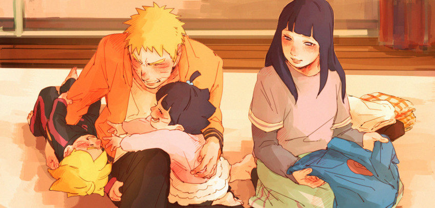 uzumaki naruto, hyuuga hinata, uzumaki boruto, and uzumaki himawari (naruto and 1 more) drawn by jump_(ah0029)