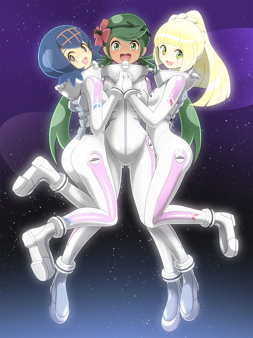 lillie, lana, and mallow (pokemon and 2 more) drawn by shoukin500
