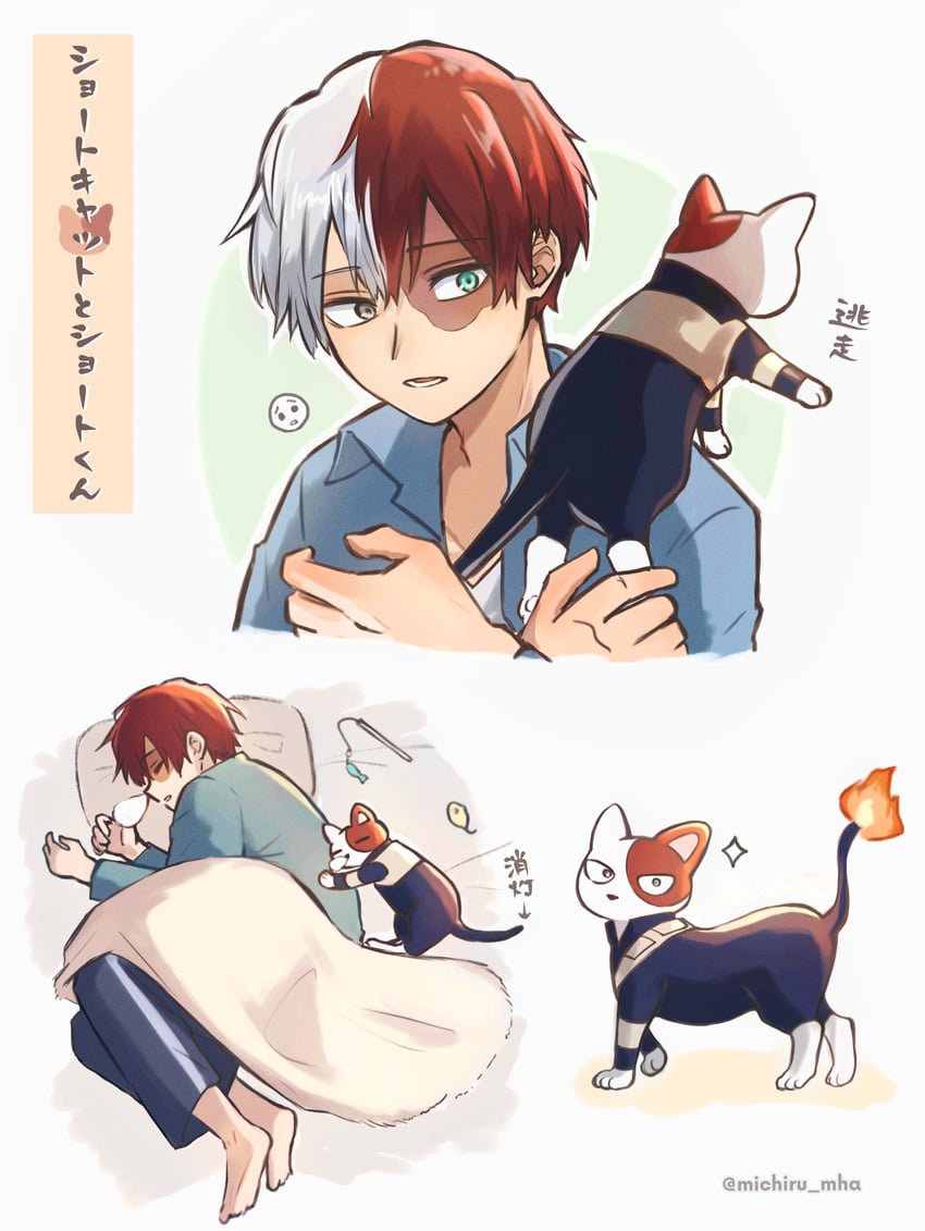 todoroki shoto (boku no hero academia) drawn by michiru_mha