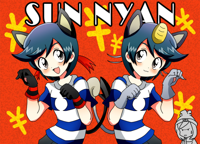 selene, elio, litten, and alolan meowth (pokemon and 1 more) drawn by yatsuhashi_otogi