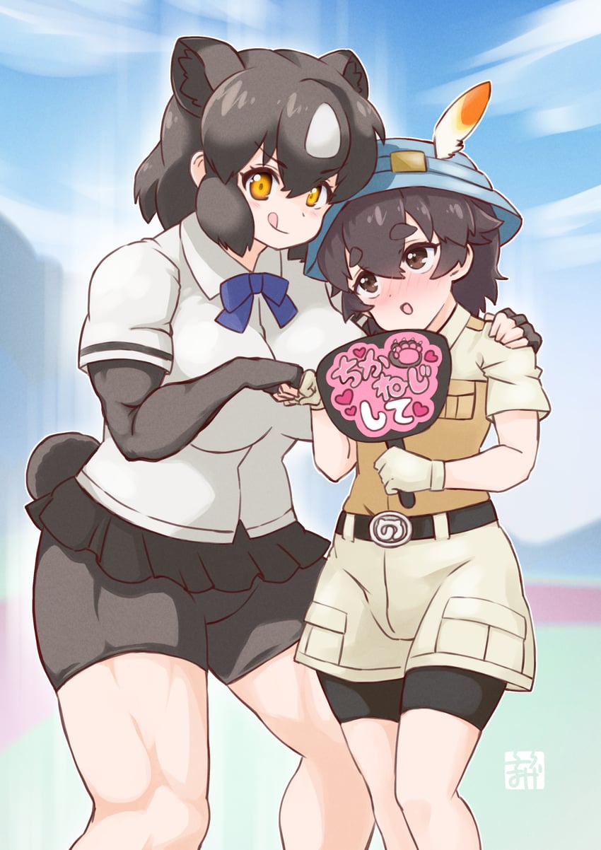 captain and brown bear (kemono friends and 1 more) drawn by pariparifromage