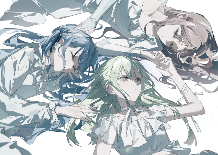 togawa sakiko, nagasaki soyo, and wakaba mutsumi (bang dream! and 1 more) drawn by qing_yan_xia