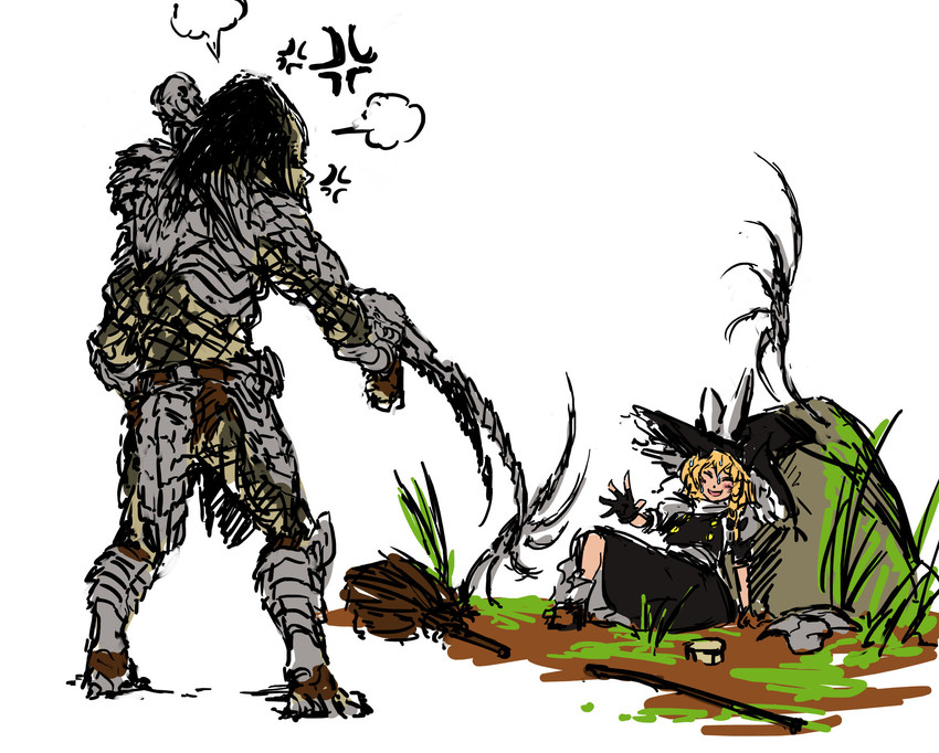 kirisame marisa and predator (touhou and 1 more) drawn by nameo_(judgemasterkou)