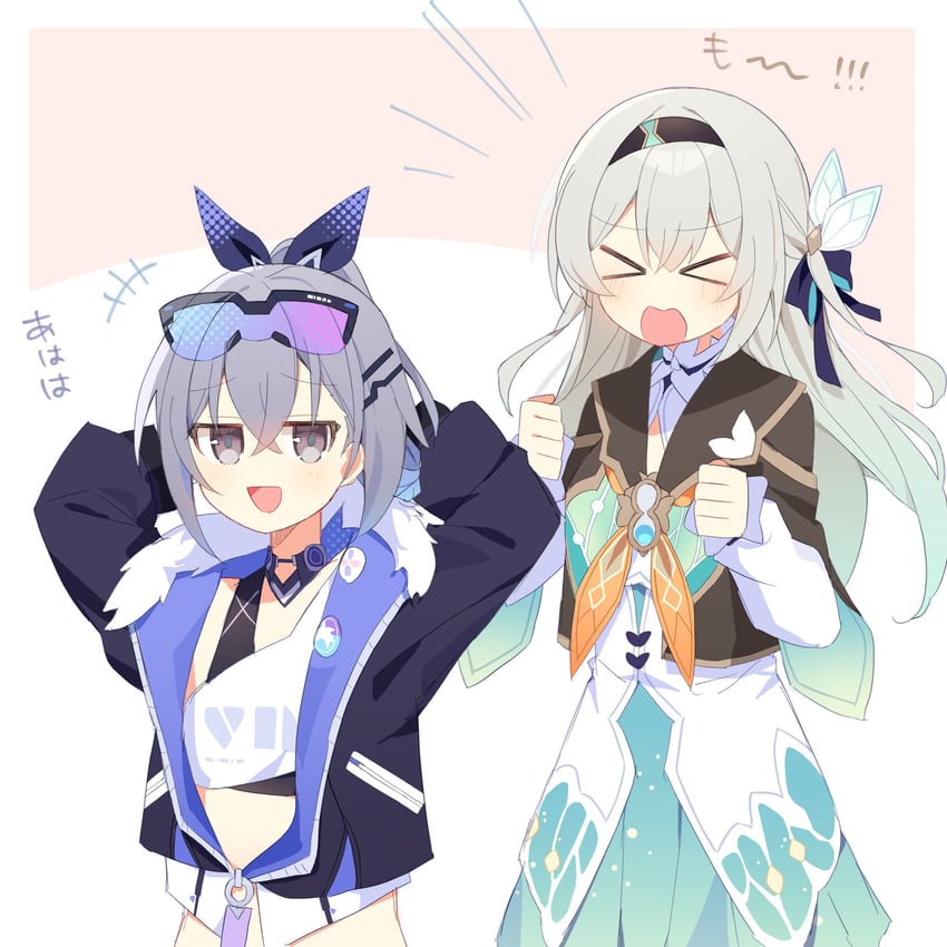 firefly and silver wolf (honkai and 1 more) drawn by uwasewau