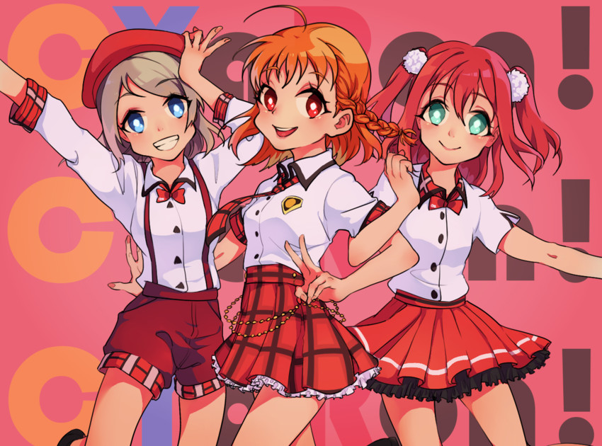 watanabe you, takami chika, and kurosawa ruby (love live! and 1 more) drawn by walliant_(walnutlin)